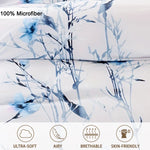 housse couette motif floral moderne 100 polyester couverture taies oreiller bleu blanc