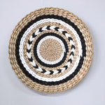 assiette décorative ethnique boho chic motif zigzag couleur naturelle mur cuisine salon maison rustique