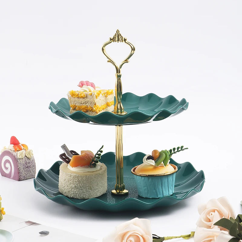 support desserts vert foncé moderne occasion mariage anniversaire noël vert foncé
