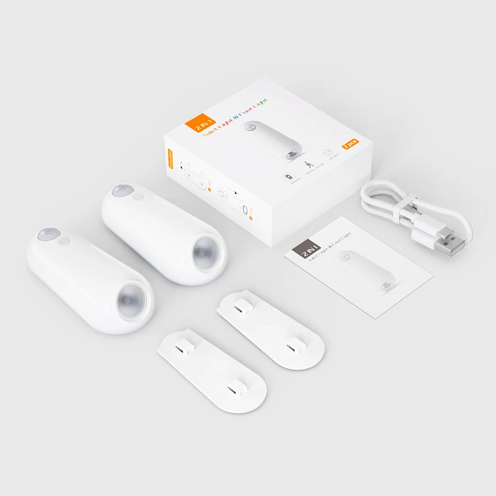 veilleuse led blanc moderne capteur mouvement adhésif couleurs usb translucide chambre couloir