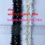 rubans frangés dorés blancs noirs 100 polyester largeur 3cm longueur 2mètres mariage décoration élégante