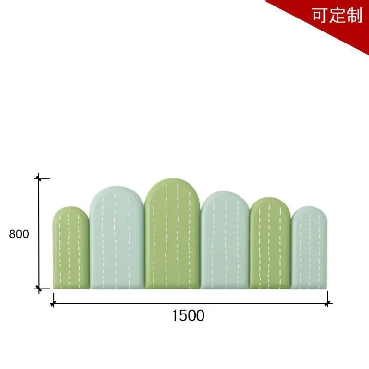 tête lit moderne motif feuilles verte gris chambre enfant décoration bois acajou ornemental intérieur