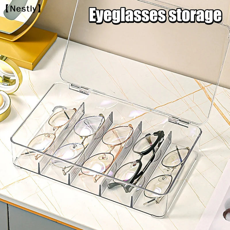 boîte rangement transparente moderne compartiments clips lunettes sachets câbles organisation sécurité durable
