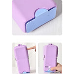 boîte maquillage silicone reutilisable pinceaux maquillage portable moderne opacité bleu clair violet rose beige