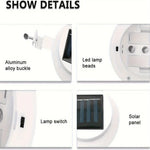 lampe solaire gouttière blanc moderne clips panneau solaire led interrupteurextérieur 2492000lm