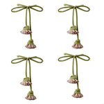 rubans rideaux modernes vert olive rose pâle gris clair franges tissu opaque