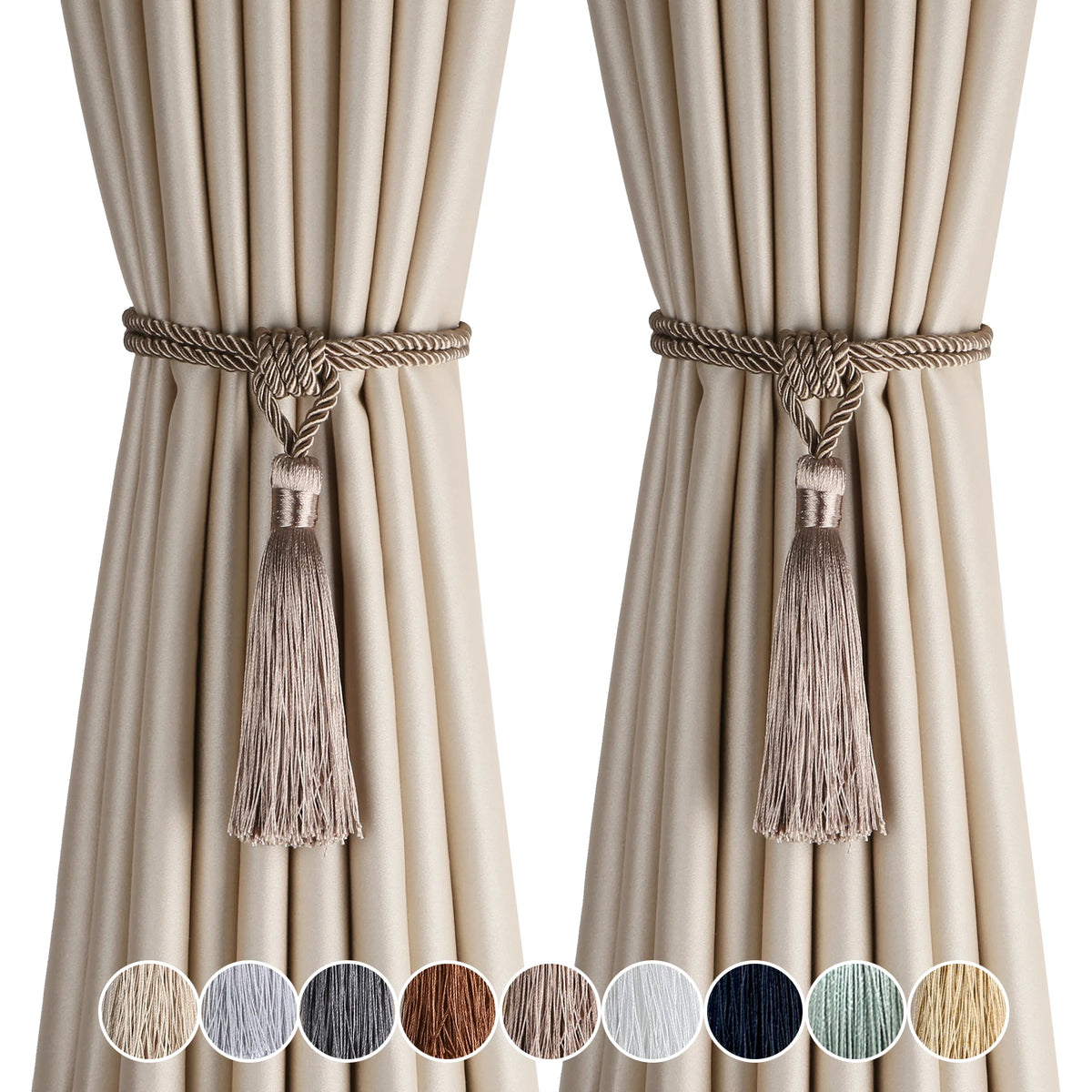 corde rideaux pompon moderne élégant blanc doré argenté polyester facile utiliser decoration chambre