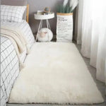 tapis moderne doux uni polyester lavable main machine antidérapant shaggy chambre sofa living room