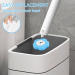 brosse toilette jetable bleue texture granulée moderne adhésif tête remplaçable salle bains