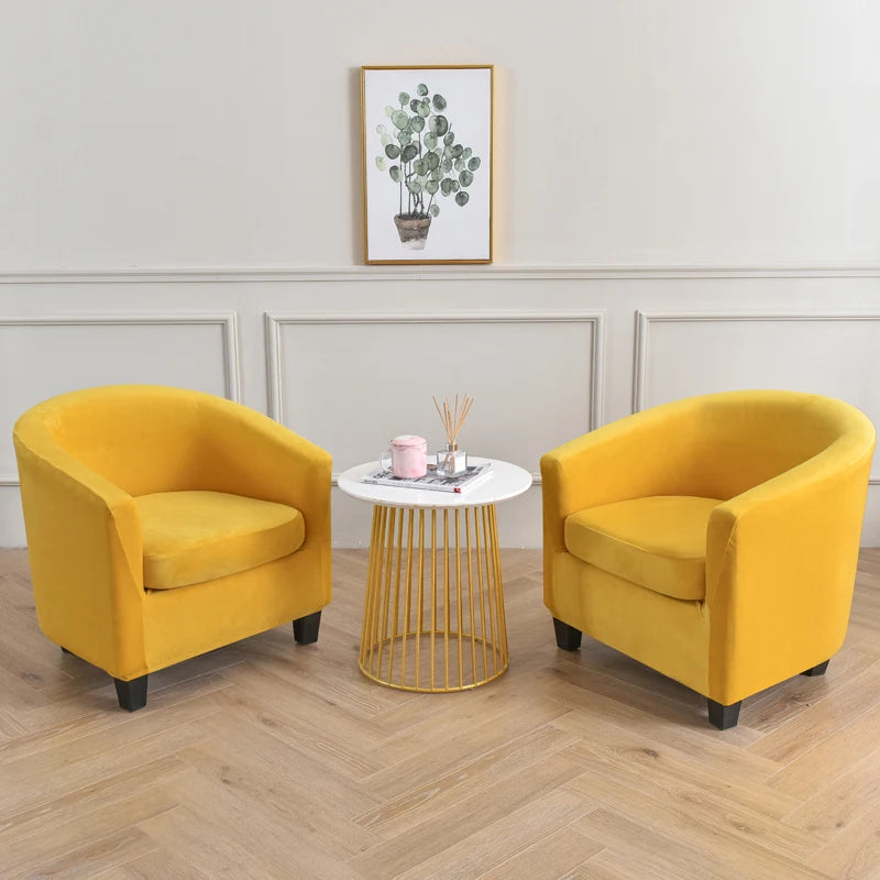 housse fauteuil velours doux moderne jaune protection extérieure intérieure lavable machine adaptable salon