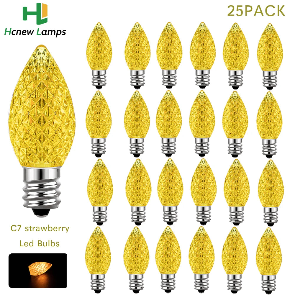 ampoules led multicolores rouge vert bleu jaune orange texturées clips coniques 25 pièces