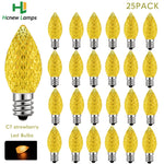 ampoules led multicolores rouge vert bleu jaune orange texturées clips coniques 25 pièces