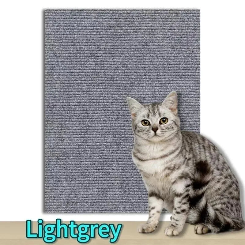 tapis grattage chat auto adhésif protecteur canapé mur tissu gris