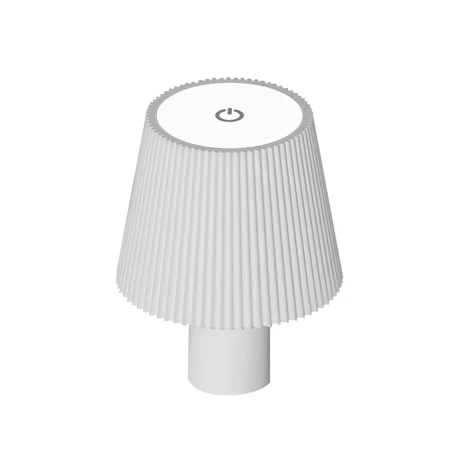 lampe moderne rechargeable interrupteur tactile noir blanc plissé abat jour led dimmable