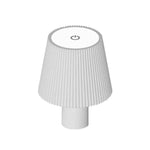 lampe moderne rechargeable interrupteur tactile noir blanc plissé abat jour led dimmable