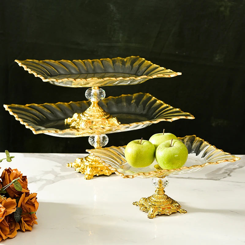support fruits or noir rayures dorées classique baroque fourchette couteau hauteur 13cm