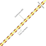 ruban led flexible jaune gris points noirs adhésif connecteurs moderne 3000k 4000k 6500k 12v