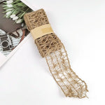 ruban jute beige motif géométrique rustique double face emballage cadeau decoration maison