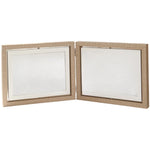 double cadre photo flottant rotation 360 bois texture moderne opaque transparentversible
