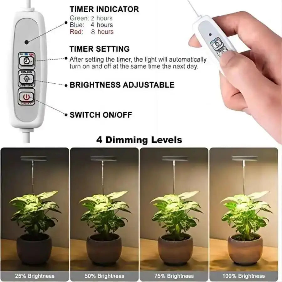 lampe led croissance plante intérieure spectre complet modes timer réglable blanc moderne