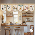rideaux motif floral fruits lanternes traditionnels couleurs multiples maison