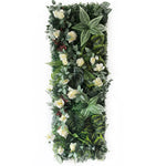 panneau végétal artificiel fleurs roses feuilles vertes décoration murale jardin mariage extérieur intérieur moderne