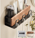 étagères murales bois modernes clips noir téléphone serviettes cosmétiques salle bain góc treo đồ