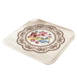 coussin chaise mousse mémoire forme carrée classique fleurs bordure ornée rouge gris
