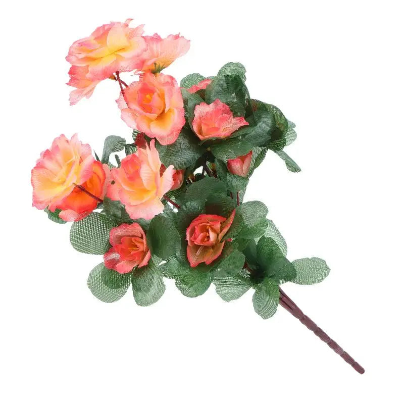 décoration intérieure bouquet artificiel rose rouge jaune moderne feuilles vertes