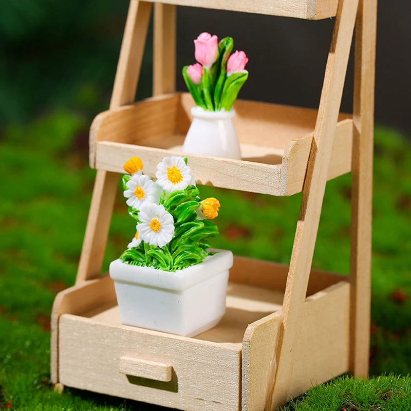 miniatures fleurs pot tulipes rose marguerite vase blanc deco floral echangemeubleintérieur