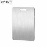 planche découper rectangulaire argentée lisse poignées intégrées utilitaire cuisine découpe fruits viande environnementALE