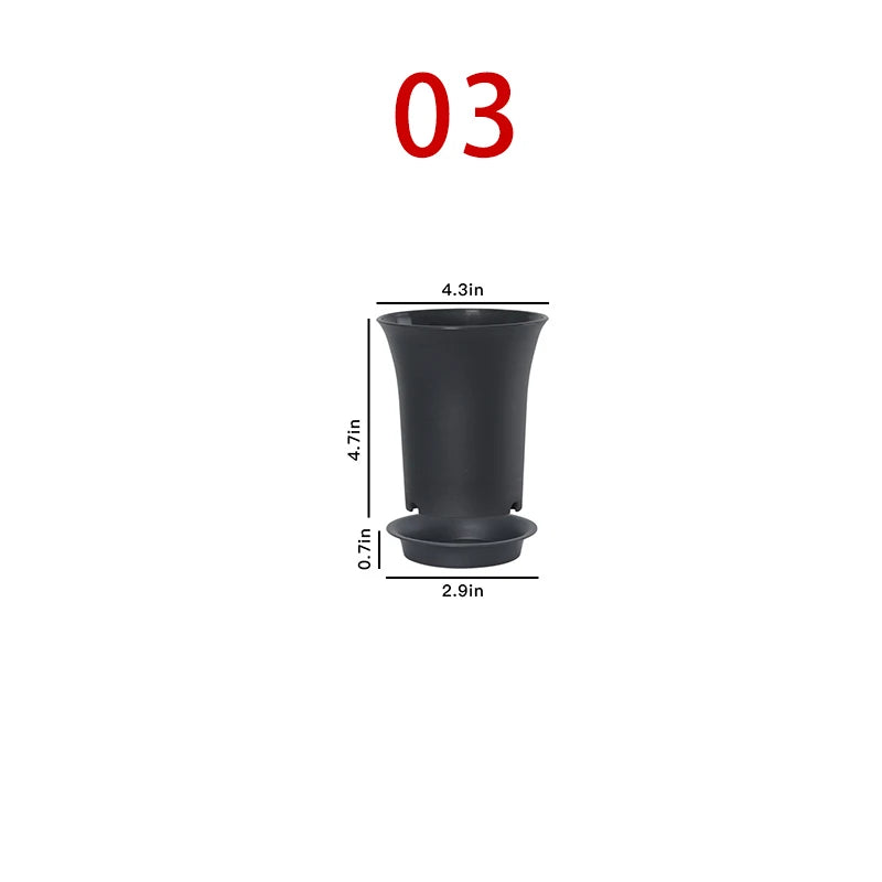 pots fleurs noirs modernes plastique plateau différentes tailles jardinage durable