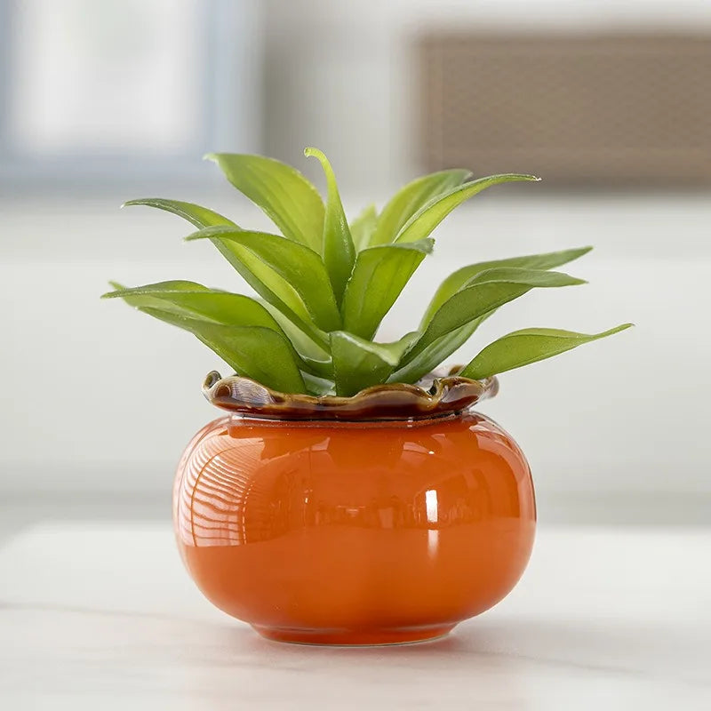 vase céramique vert émeraude pot fleurs hydroponique décoration intérieur plante verte rustique champêtre