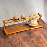 porte tasses théière plateau décoration asiatique tasses céramique théière cordon serrure bois texturé