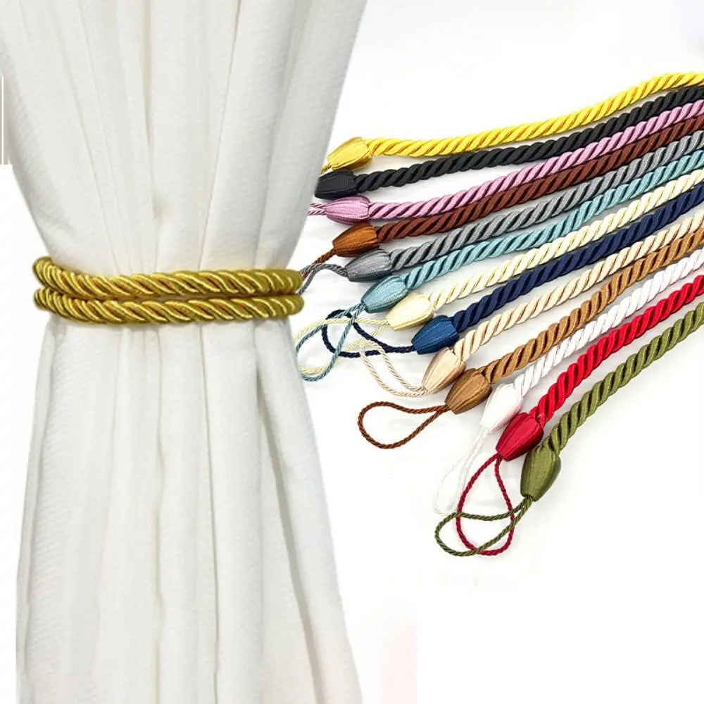 corde rideaux tissée main moderne anneaux gris marron noir blanc bleu marine rouge vert