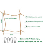 filet végétation fibre végétale beige maille régulière tissage serré clips métalliques protection balcon escalier
