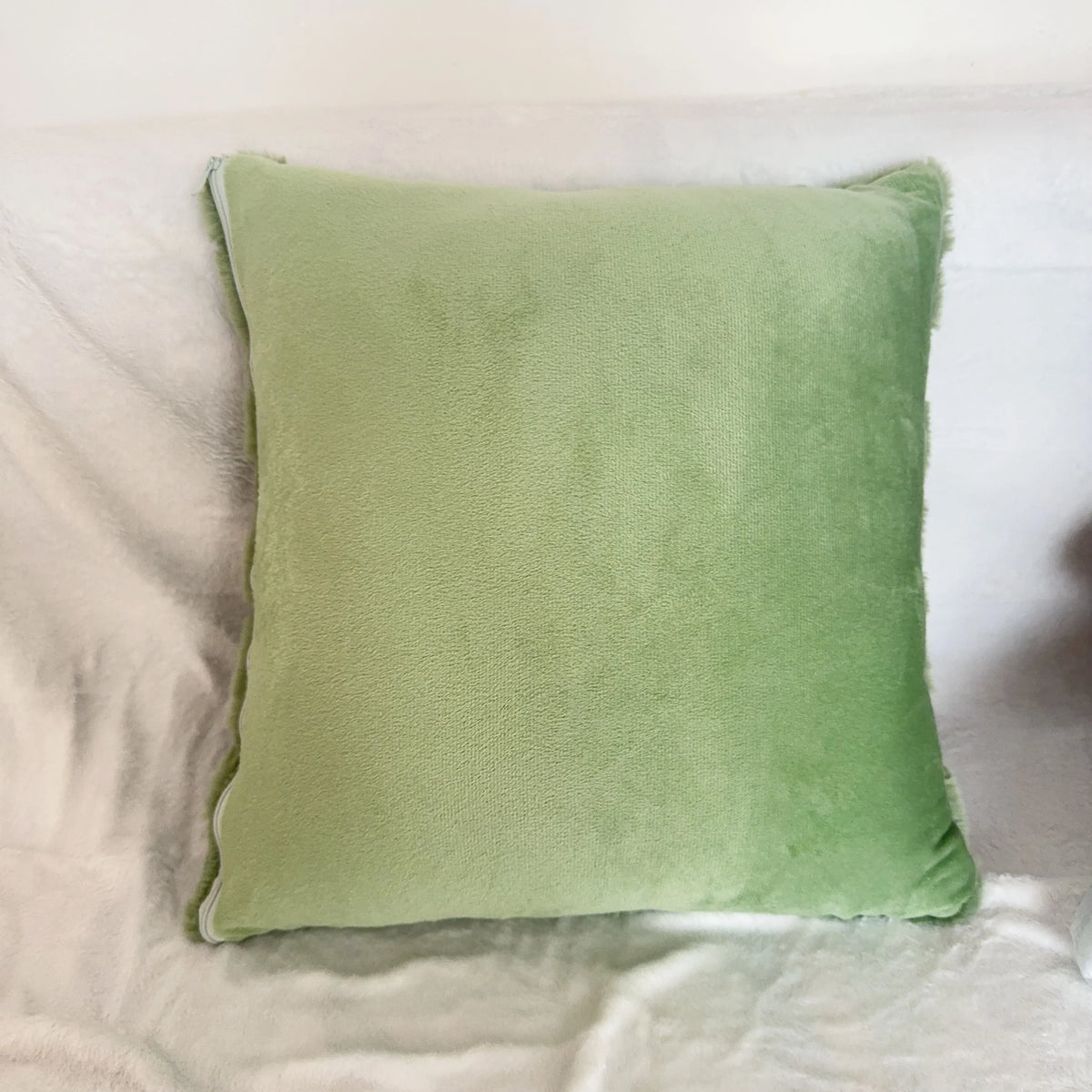 housses coussin décoratives polyester motif feuilles moderne marron clair vert pastel 43x43cm coussinintérieur