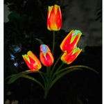 bouquet tulipes artificielles fleurs rouge rose jaune clips solaires extérieur moderne