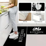 tapis cuisine moderne noir blanc couverts kitchen salle bain salon polyester feutre vinyle rectangle