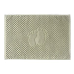 tapis bain coton absorbant motif pieds moderne vert clair gris bleu clair