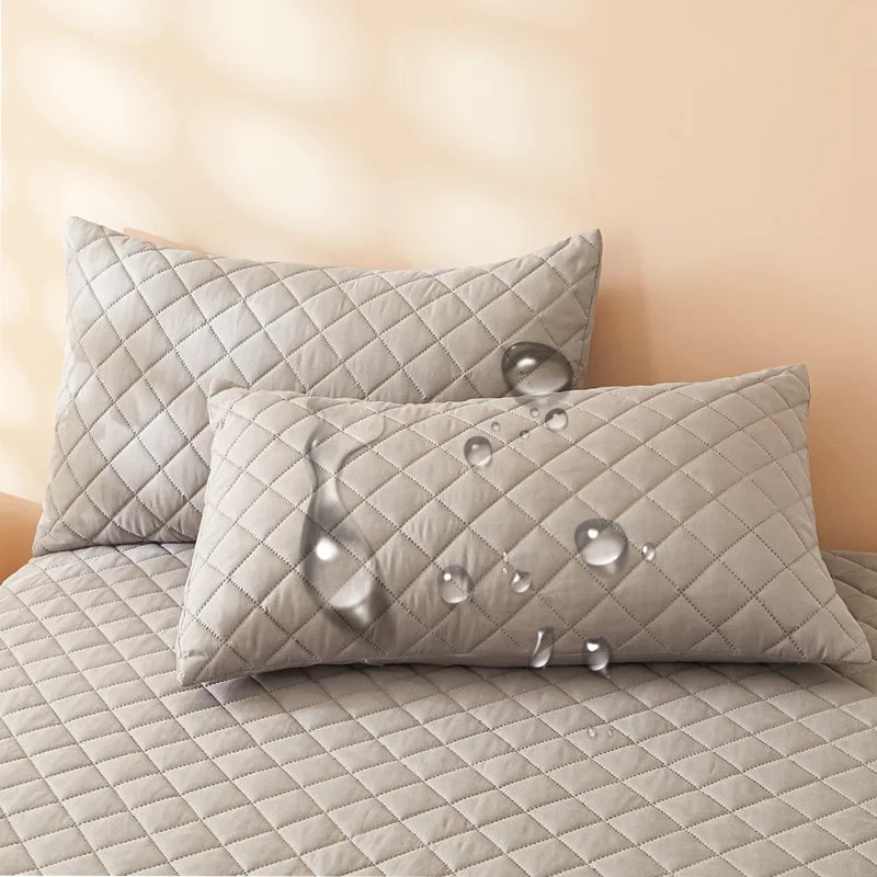 taies d'oreiller imperméables 50x75cm polyester motif géométrique gris clair modernes maison lits pièces