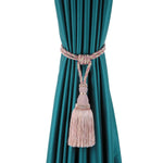 ruban rideau rayures franges bleu marine beige gris rouge vert classique pompons polyester