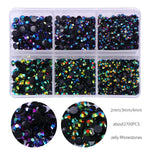 résine multicolores brillantes 4mm 3mm 2mm décoratives nail art bricolage 1000 pièces box