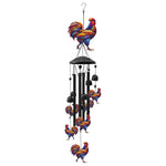mobile vent oiseaux cloches multicolore noir extérieur jardin patio artisanal