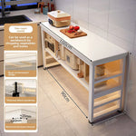 meuble cuisine blanc moderne tiroirs tablettes roulettes multifonctionnel 120cm 60cm 80cm