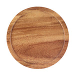Dessous de verre rond acacia vue de dessus