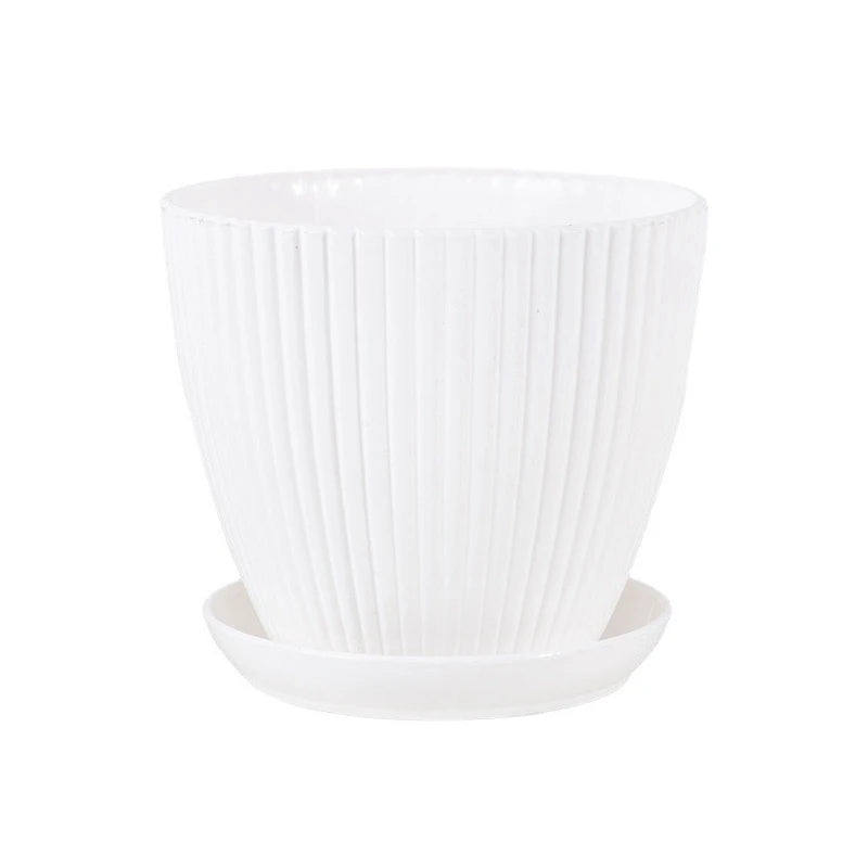 pot fleurs plastique plateau rayures verticales moderne plante intérieur