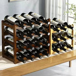 présentoir vin bois marron moderne étages 43cm bouteilles étiquettes rusticité.storage rack