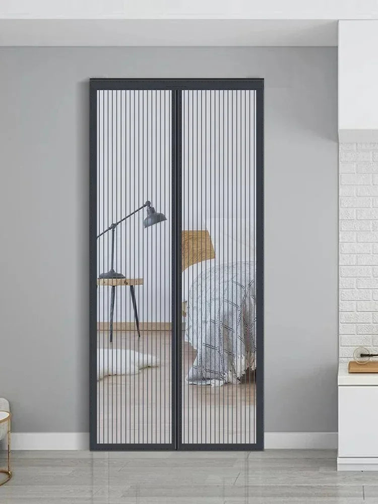 rideaux porte anti moustiques aimants autofermeture tissu polyester semi transparent moderne minimaliste