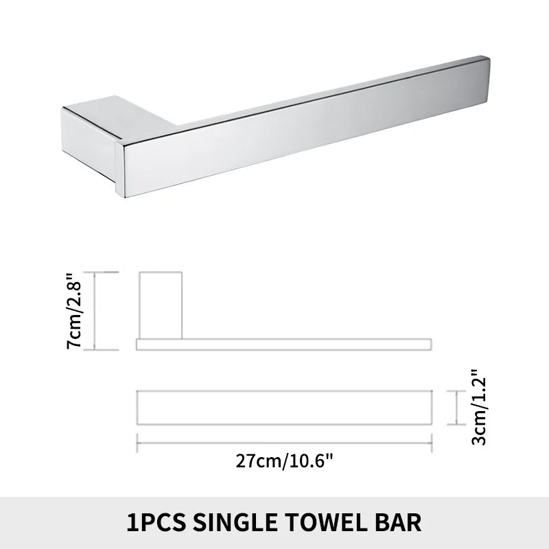 ensemble accessoires salle bain chrome moderne étagère murale porte serviettes porte savon porte rouleau